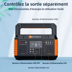 Centrale électrique Portable onde sinusoïdale Pure 600W